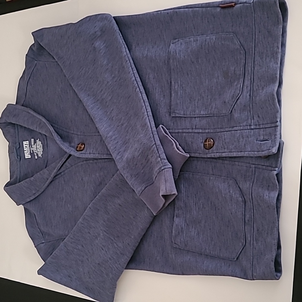 Duluth Trading Co French Terry Shawl Collar Cardigan size Medium GUC